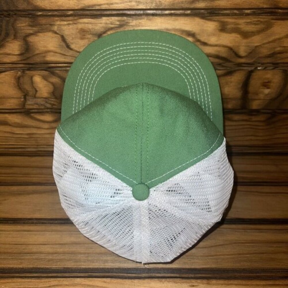 Vintage John Deere K Products Snap Back Trucker Hat Mesh MADE IN USA Green White - Picture 5 of 10